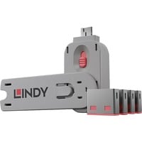 USB Port Schloss (4 Stück) mit Schlüssel, Diebstahlschutz pink, Code: PINK