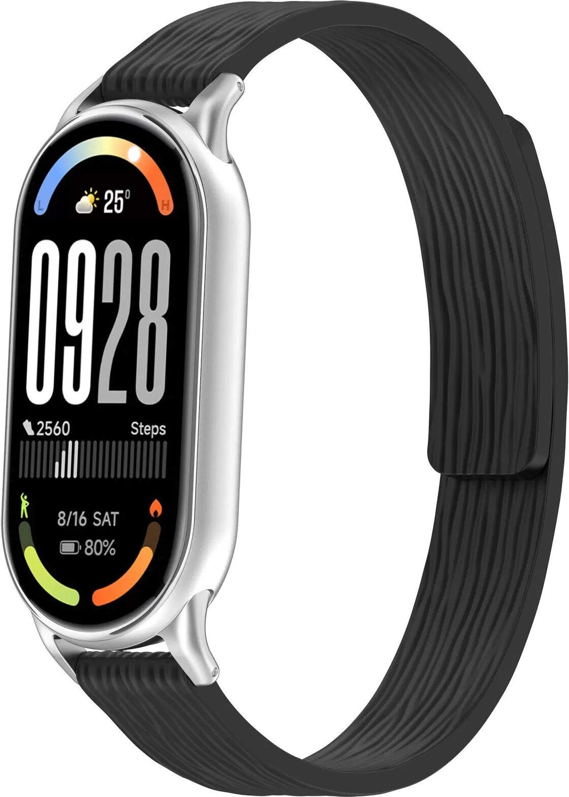 INF Magnetisches Silikonarmband kompatibel mit Xiaomi 10 – 12mm Anschluss Schwarz