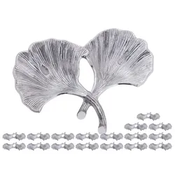 Amagohome Dekoschale Schale Masterbox 18-teilig Aluminium Ginkgo 2 Blatt Blattschale : silber