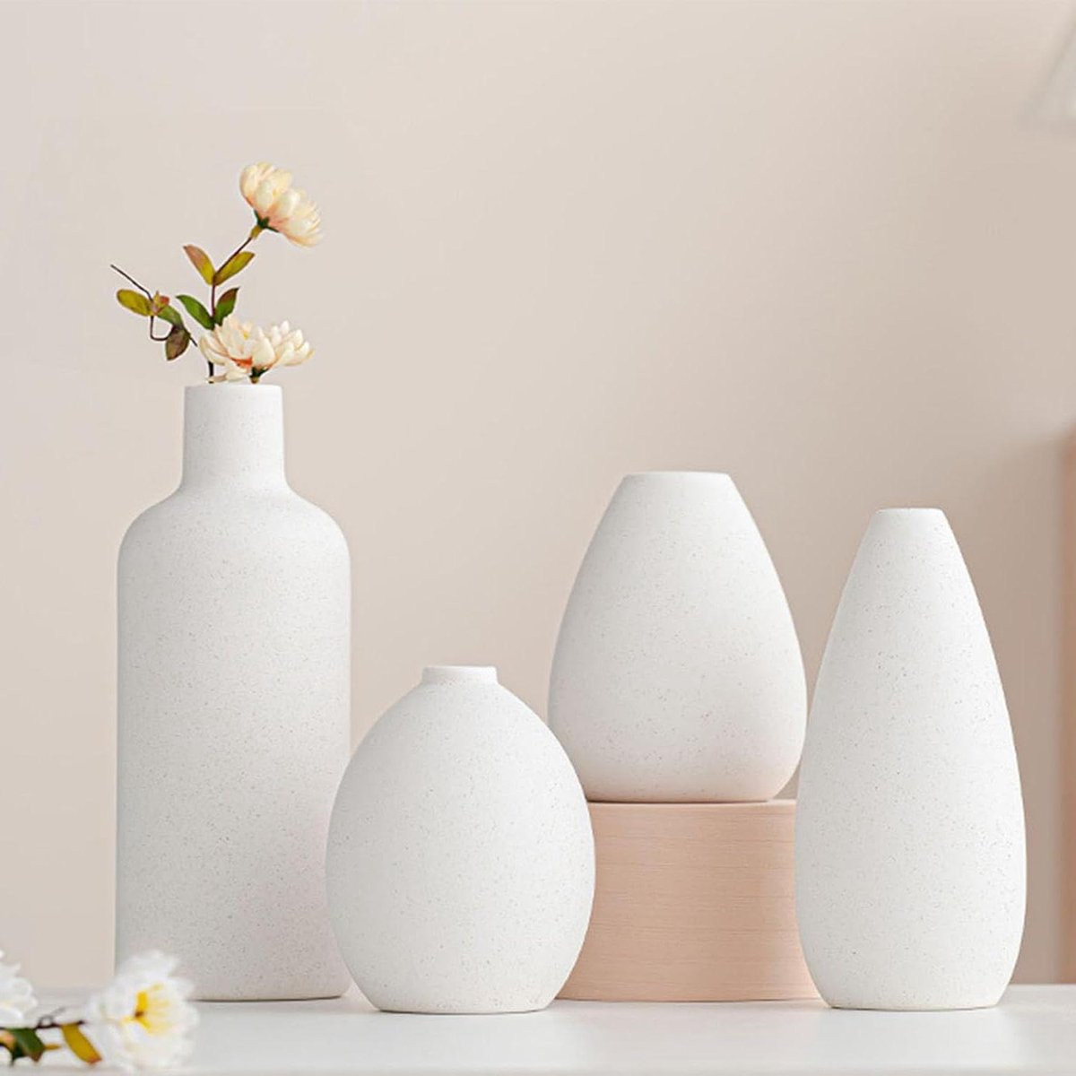 Set van 4 keramische decoratieve bloemenvazen