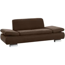SOFA 2-Sitzer Kaye Bezug Veloursstoff Metallfuß verchromt / braun
