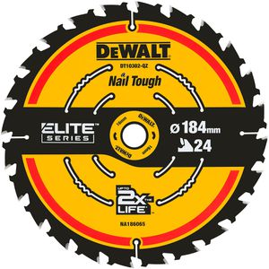 DeWalt Kreissägeblatt ELITE DT10302-QZ, 184 x 16mm, 24 Zähne, für Holz