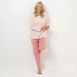 POLARSTERN HOMEWEAR Pyjama-Set Mikrofaser Fleece Shirt und bedruckte Hose