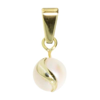 Kettenanhänger OSTSEE-SCHMUCK "Ostsee-Schmuck Anhänger Ina Anhänger Ina", gelb, Schmuckanhänger, Damen, 14 x 8mm, Gelbgold 333, 1 g, Kettenanhänger