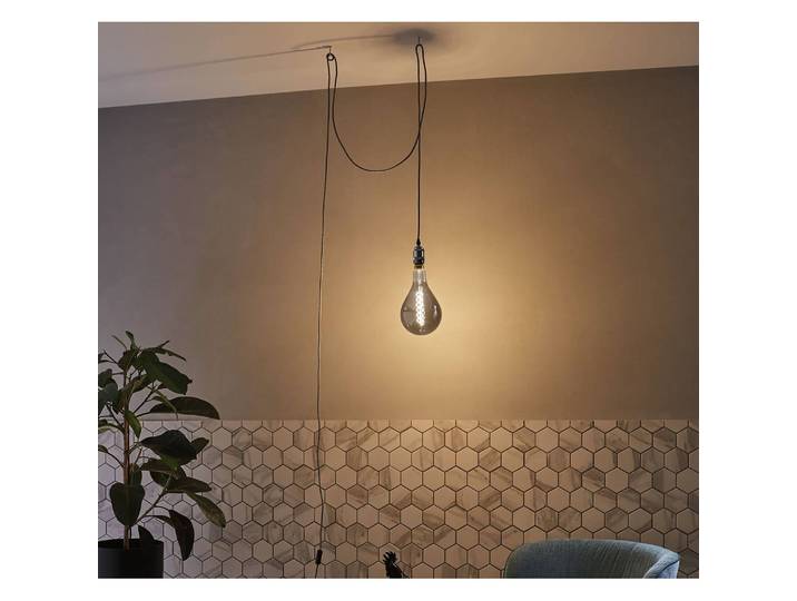 Pendelleuchte Eldar IV 4 x 200 x 4cm Grau Mischgewebe E27
