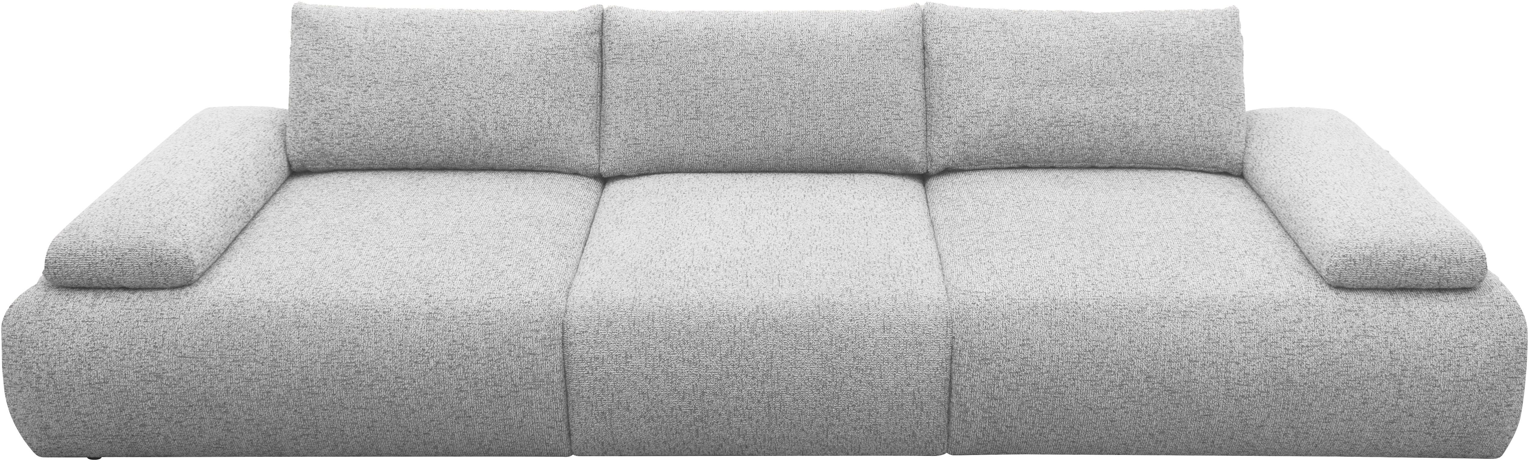 Big-Sofa DOMO COLLECTION "Évora Megasofa Breite 324 cm", silber, B:324cm H:80cm T:113cm, 95% Polyester, 5% Baumwolle, Sofas, Big-Sofa, Federkern, inkl. Armlehnenverstellung, Struktur grob, silber