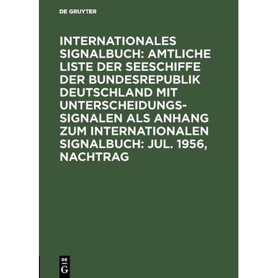 Jul. 1956, Nachtrag, Gebundene Ausgabe von , De Gruyter, 978-3-11-131210-1