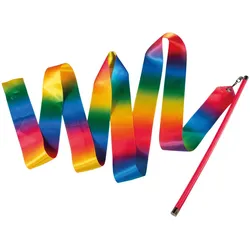 Kuenen® Gymnastikband mehrfarbig Band: 2,0 m lang, Stab: 40,0 cm lang