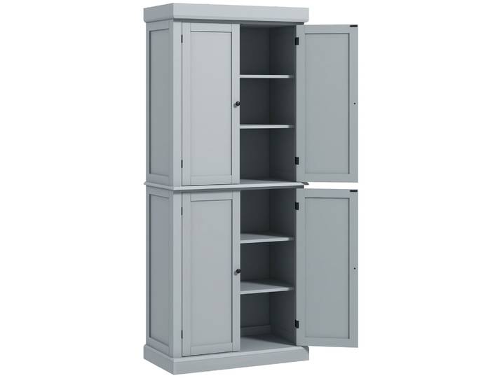 Armoire de cuisine moderne placards étagères réglables gris