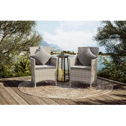 OUTFLEXX Sessel, desert-beige, Polyrattan/Aluminium, 60 x 60 x 86 cm, abnehmbare Bezüge, mit Reißverschluss, 2er Set