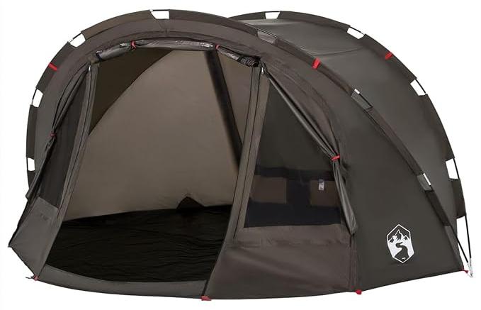 Angelzelt 4 Personen, wasserdichtes Campingzelt mit doppeltem Reißverschluss-Eingang, 2 Fenstern und integriertem E-Anschluss für Angler und Outdoor-Enthusiasten