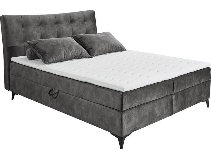Boxspringbett MELROSE anthrazit 160x200cm weich