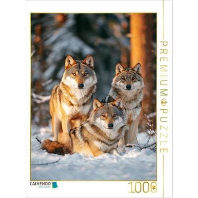 CALVENDO Puzzle In der Kälte der Wildnis wärmt die Nähe des Rudels | 1000 Teile Lege-Größe 64x48cm Foto-Puzzle für glückliche Stunden, Game von ,