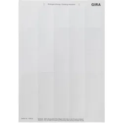 Gira Beschriftungsbogen, Schalter + Taster, Transparent
