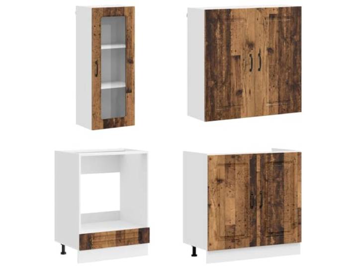 KTHLBRH Kalmar Küche 8 Stück antikes Holz Engineered Eckschrank 57 cm, Vorrichtung zur Wandbefestigung, verstellbare Füße, Montage erforderlich
