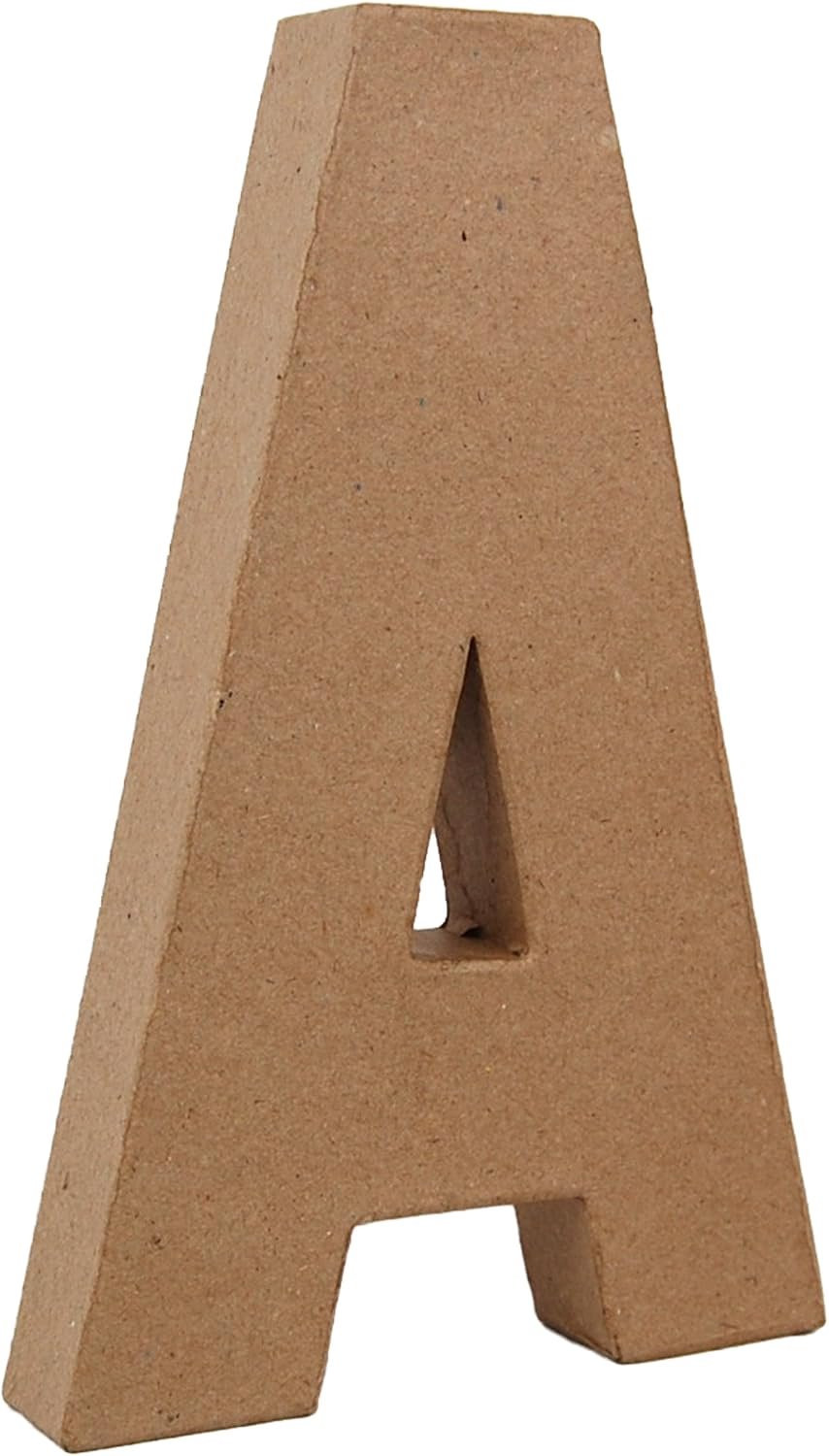 ServiceTopper 3D Letter A van papier-mache, 20,5 cm, klaar om te schilderen
