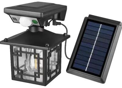 Uplifted Goods Retro Solar Motion Induction Wall Lamp square separated