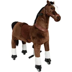 small foot Reitpferd auf Rollen - braun