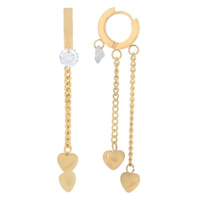 Kettenanhänger ADELIA´S "Anhänger – Herzanhänger aus Edelstahl mit Strass Steinchen", gold, Schmuckanhänger, Damen, Edelstahl, Kettenanhänger, Zum Verschenken – passend für viele Anlässe