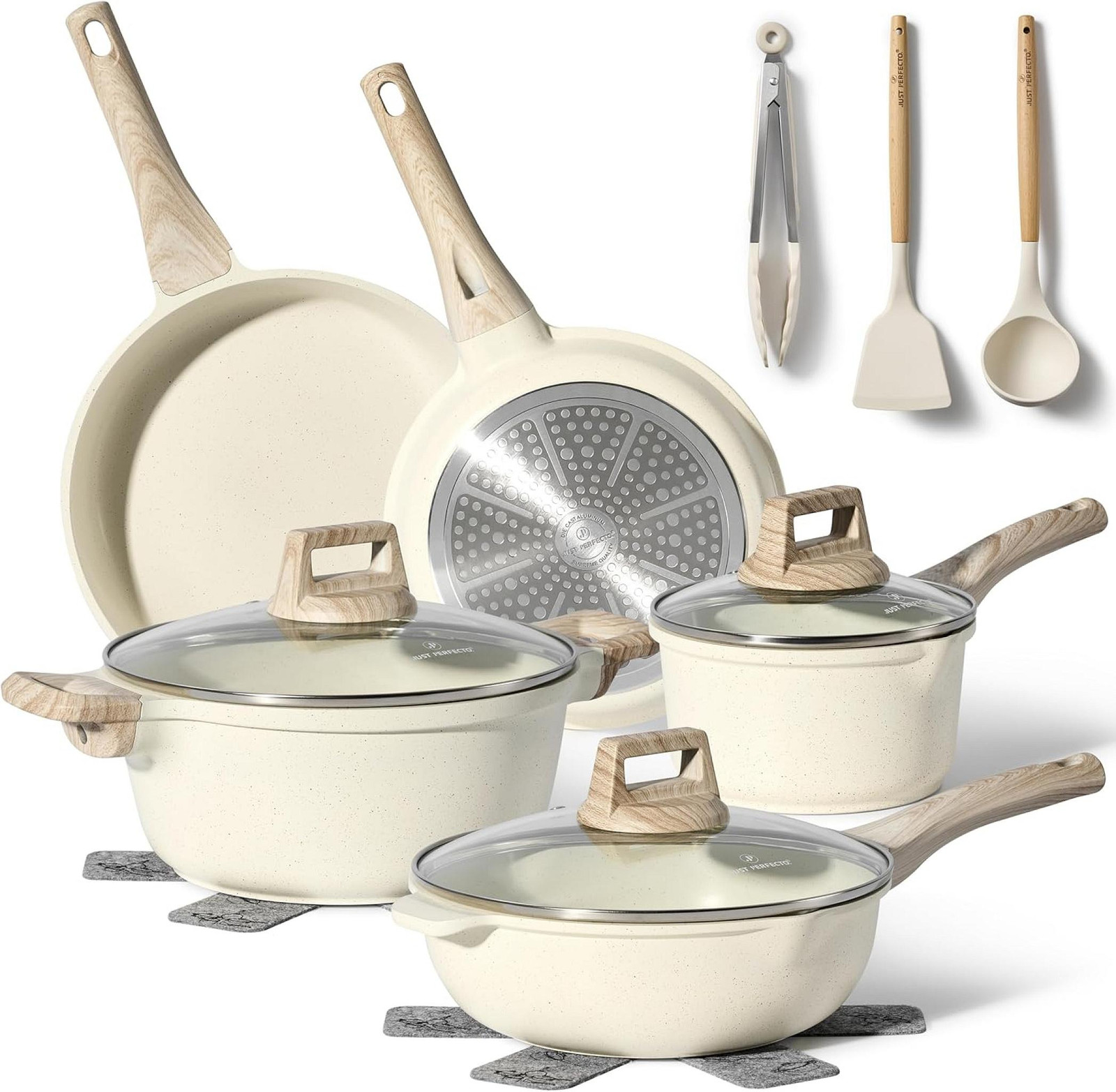 Just Perfecto JL-31 13-delige pannenset van graniet - Beige