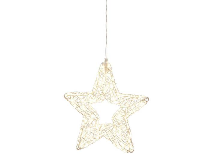 X-Mas Dekostern, Silberfarben, Metall, Kunststoff, Stern, Stern, 7 cm, CE, LED-Beleuchtung, Dekoration, Weihnachtsdekoration, Winterdeko