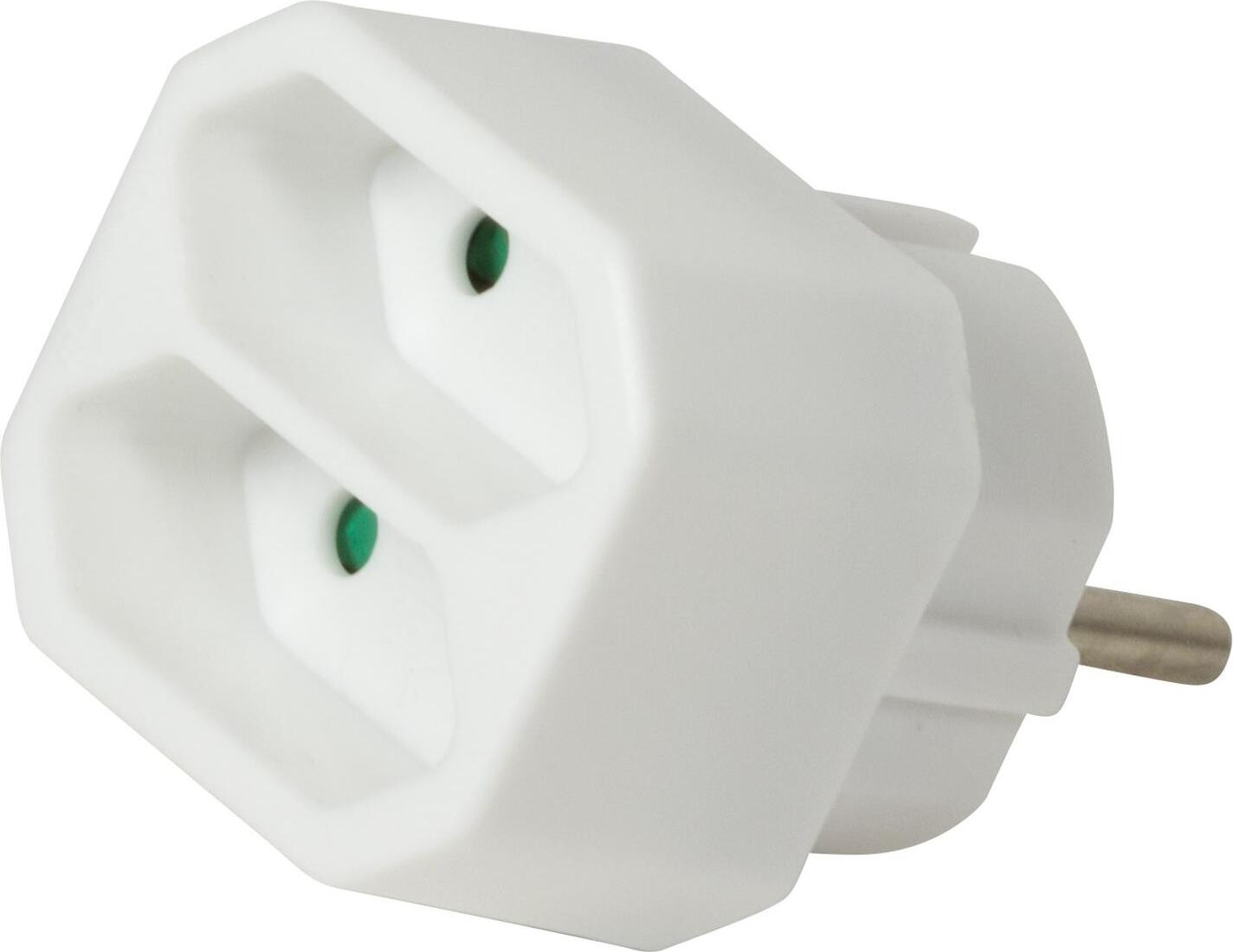 LogiLink stopcontactadapter 2 x Euro, 1100 watt, 250V, wit