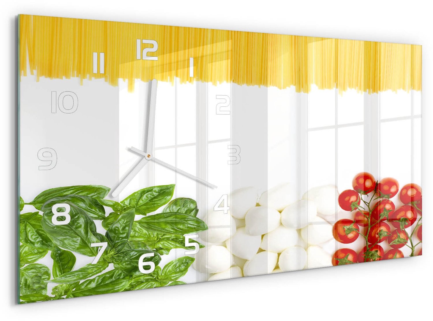 Tulup Wandklok Italiaanse Vlag Decoratief Glas Veelkleurig B: 60 cm, H: 30 cm