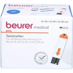 Beurer, Bluttest, GL 44 / GL 50 / GL 50 evo Blutzuckerteststreifen, 100 St. Teststreifen