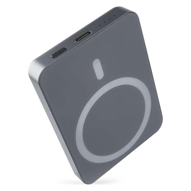 Emos Powerbank WI 522, 5 000 mAh, 20 W+Wireless, grau (5000 mAh, 20 W, 19.25 Wh) (51905801)