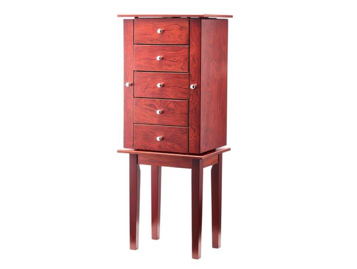 Armoire à Bijoux - DUOKU - PY-2502SS - Miroir Rabattable - 4 Tiroirs - Design Contemporain