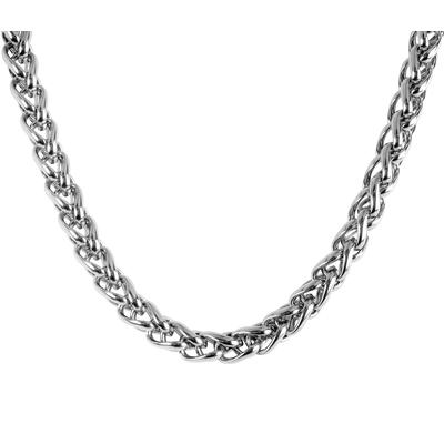 Edelstahlkette JACQUES LEMANS "Fuchsschwanzkette", edelstahlfarben, Halsketten, Damen, Edelstahl, L: 47, Edelstahlkette