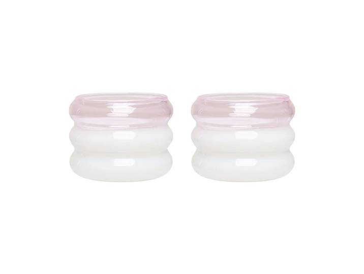 Design Letters Photophore Bubble Ø5,6 cm, lot de 2 Milky white-pink
