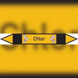 Rohrleitungskennzeichen Chlor - 270x37 mm Folie selbstklebend
