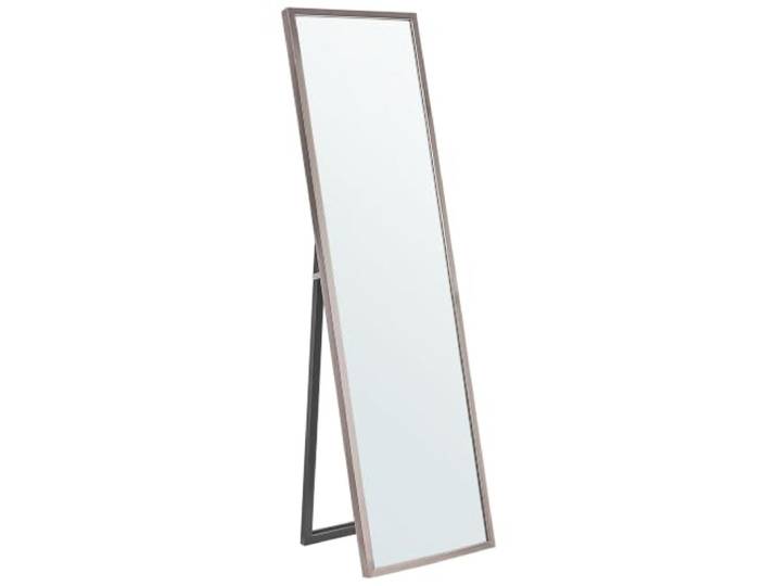 Beliani Standspiegel Silber Kunststoff Rechteckig Freistehender Spiegel Matt, Benötigt keine Montage, 40 x 2 x 140 cm