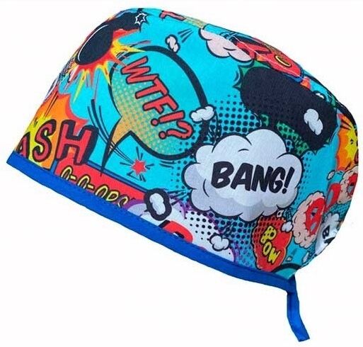 Herbi Feet Short Bang Printed Operating Room Cap