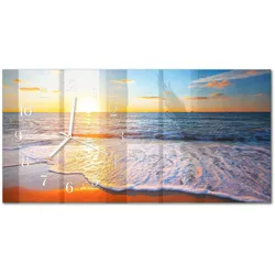 WANDUHR aus Glas 60x30 cm - Sonnenuntergang