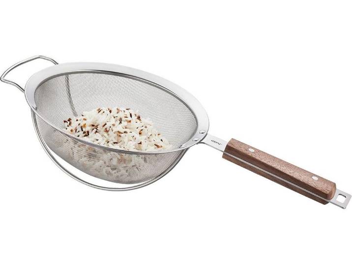 Küchensieb GEFU GEFU Abtropfsieb Passo 20 cm, Silber/Braun , silber braun, Küchensiebe, Küchensieb