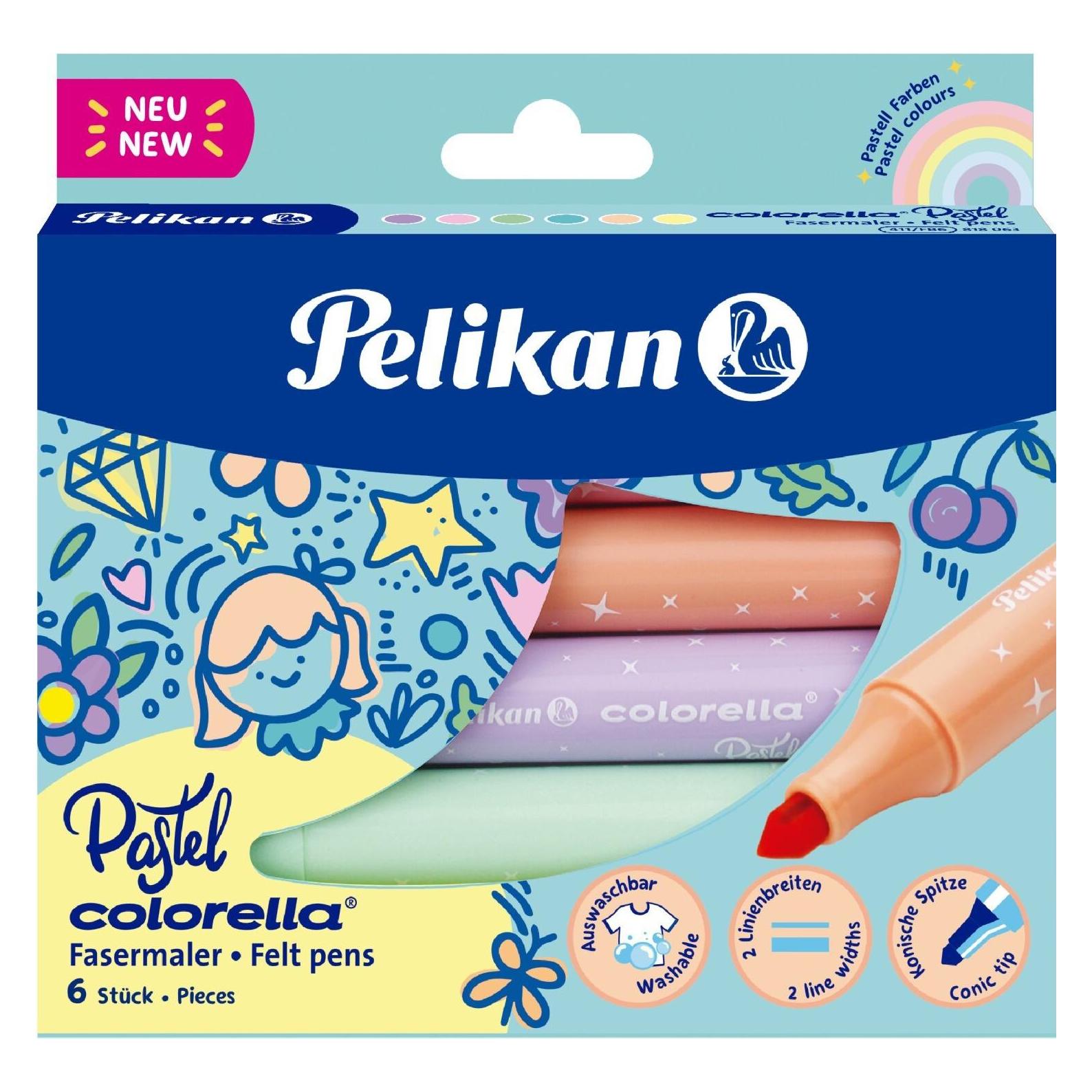Pelikan Fasermaler Colorella Pastell 6-teilig, Mehrfarbig (6x) (818063)