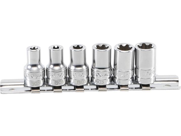 BGS technic 6\,3 mm (1/4 pouce) SW 6EP - 12EP 6-pièces - Jeu de douilles - argent