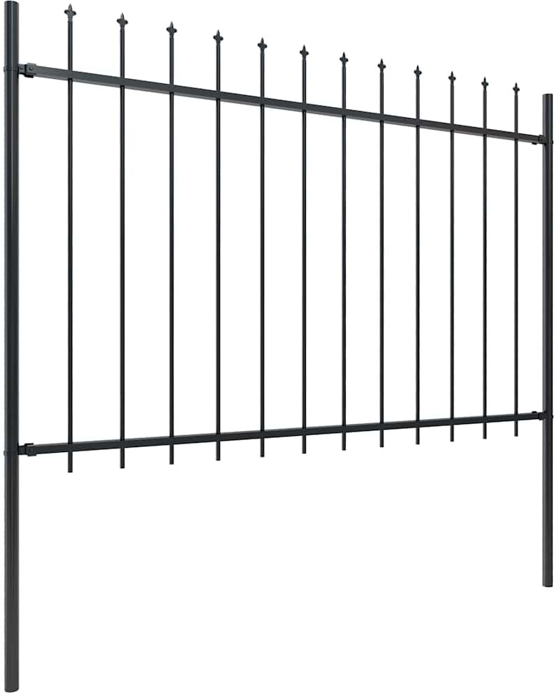 vidaXL Clôture de jardin avec dessus en forme de lance 1005x120cm noir