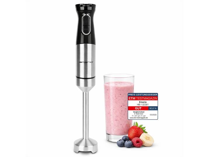 Emerio Staafmixer 1000W - Regelbare Snelheid - HB-132381 Zwart / RVS