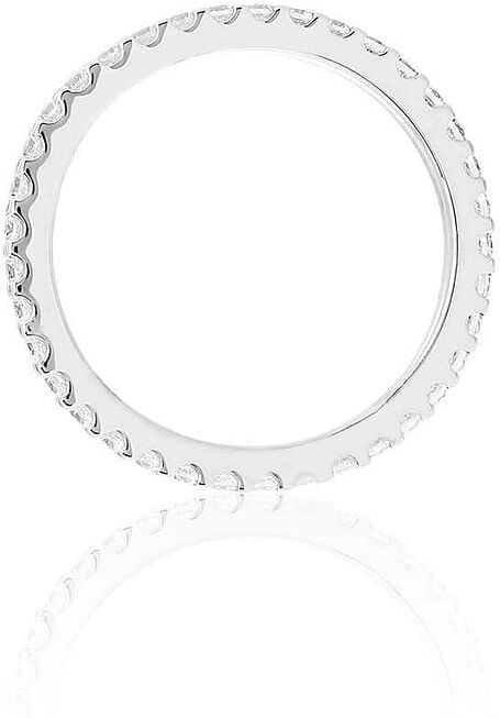 Alliance Promesse En Or 375/1000 Blanc Et Diamant Femme