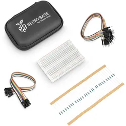 Elektronik Projekt-Kit mit Breadboard, Jumperkabeln, LEDs, Tastern, Buzzer, Widerständen  & Tasche