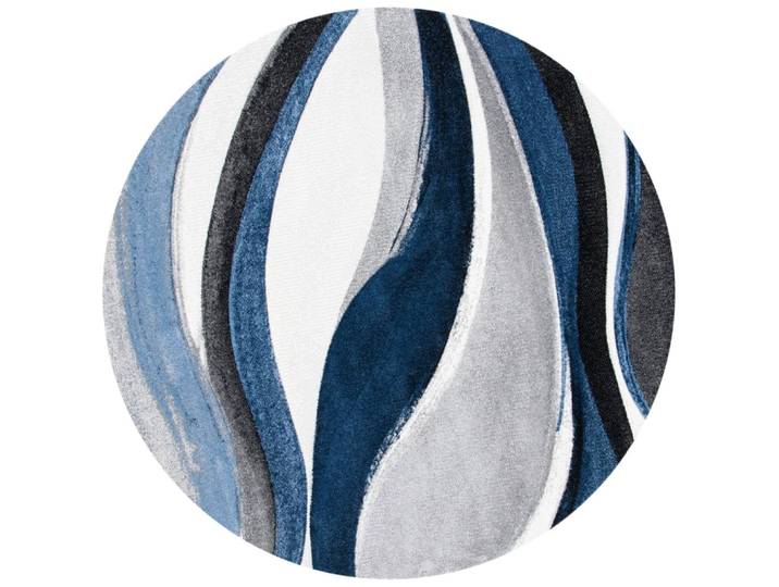 Tapis contemporain en polypropylène gris/bleu, 160 cm
