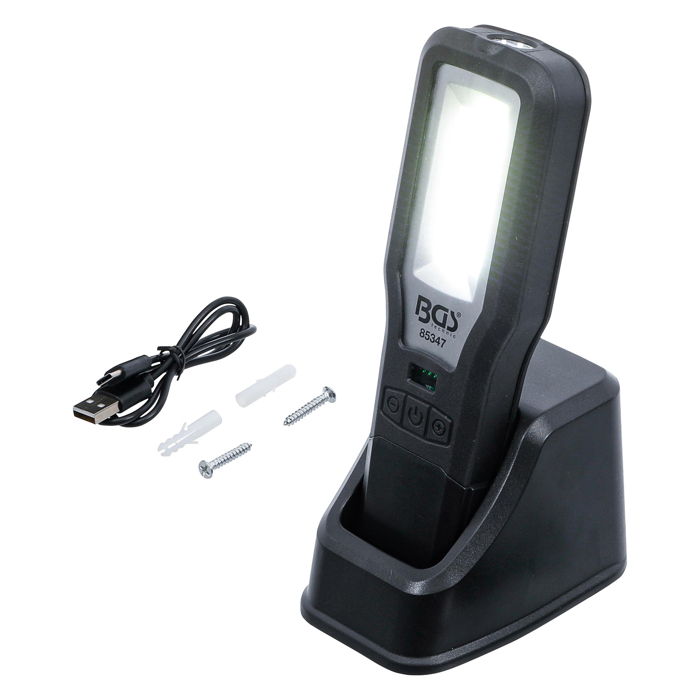 BGS COB-LED Arbeits-Leuchte klappbar mit Ladestation (550 lm) (85347)
