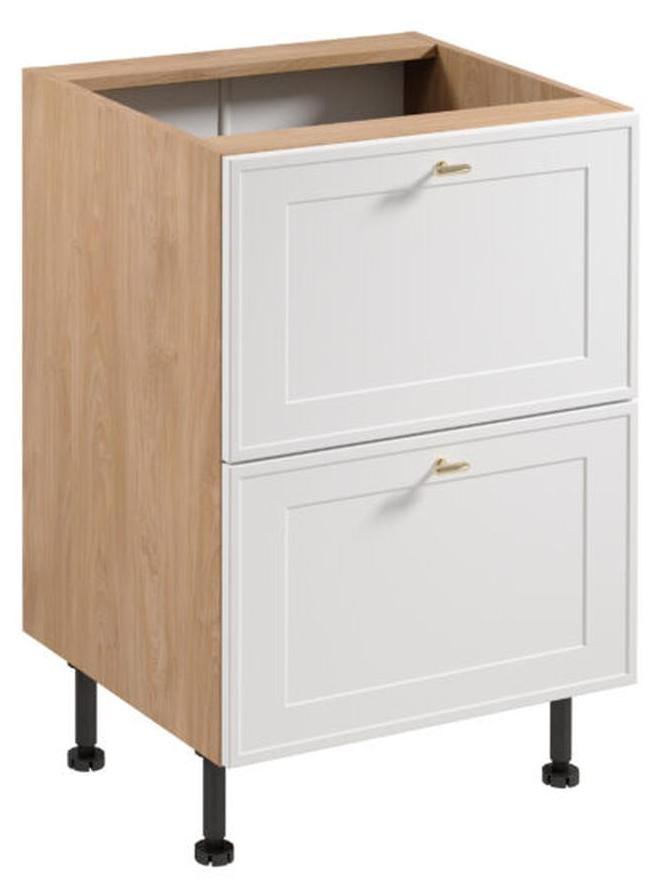 Küchenschrank Unterschrank Schubladenschrank Holzschrank Beige Weiß