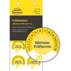 AVERY Zweckform Prüfplaketten 30,0 x 30,0 mm