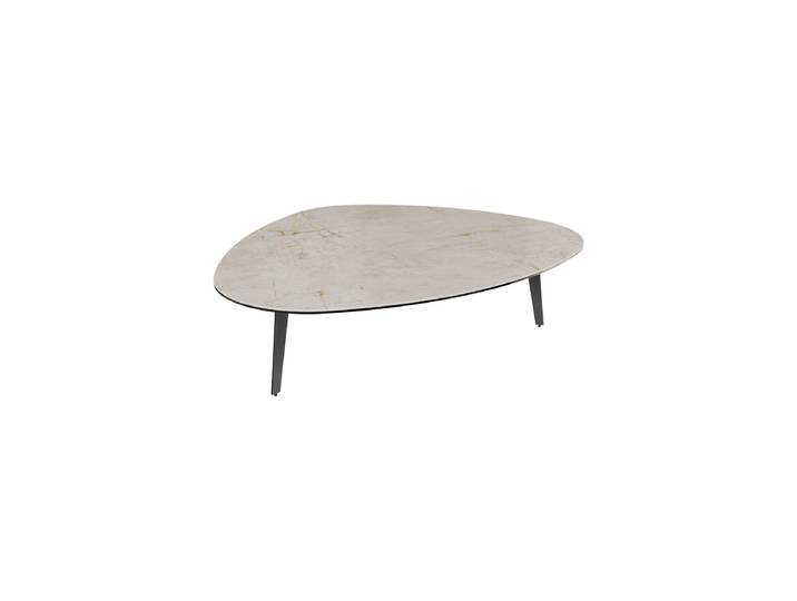 Grosser Design Couchtisch „Grande Galet“ 140 x 120 cm Keramik Marmoroptik Cremona Akante Design