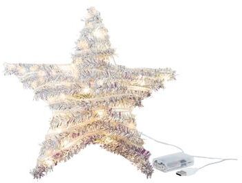 IH Casa Decor LED Silver Tinsel Star With Timer