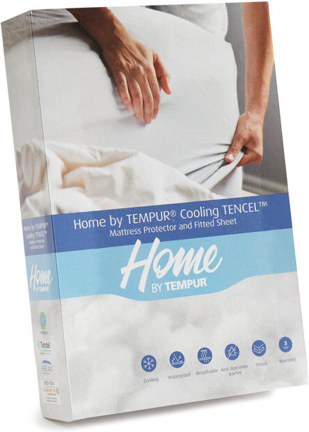 Tempur® TEMPUR Cooling Mattress Protector And Fitted Sheet. White Small Single (2'6)